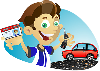 teen with license and keys